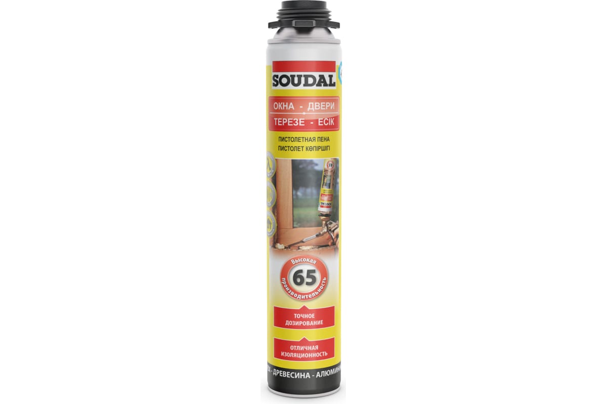 Пена монтажная профессиональная SOUDAL Желтая 65 820мл. SOUDAL 199003 - детальное фото
