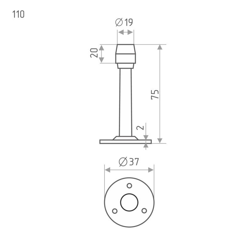 Ограничитель дверной настенный Нора-М 110 золото