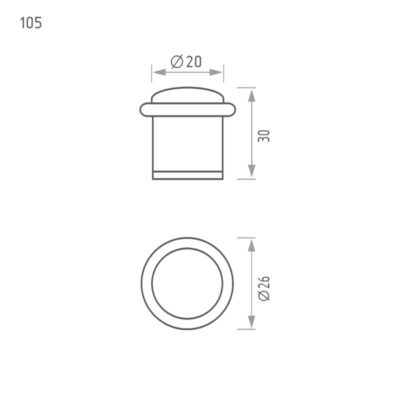 Ограничитель дверной Нора-М 105 матовый никель