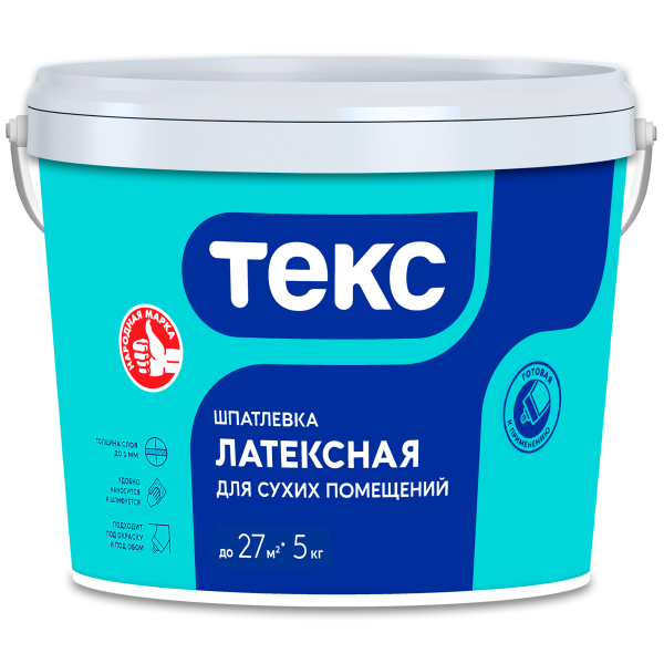Шпатлевка Латексная для сухих помещений ПРОФИ ТЕКС 5кг