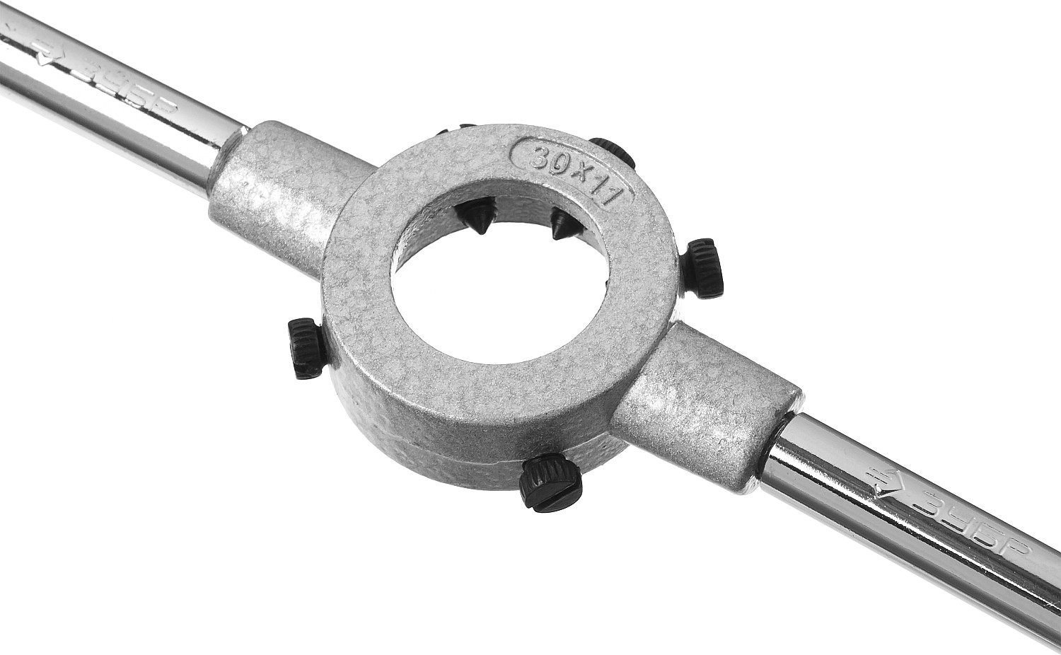 Плашкодержатель ЗУБР МАСТЕР 30х11мм для М10, L - 27 с центровочными и прижимными винтами