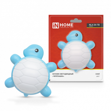 Ночник светодиодный IN HOME NLA 04-TB ЧЕРЕПАШКА синяя с выключателем 230В