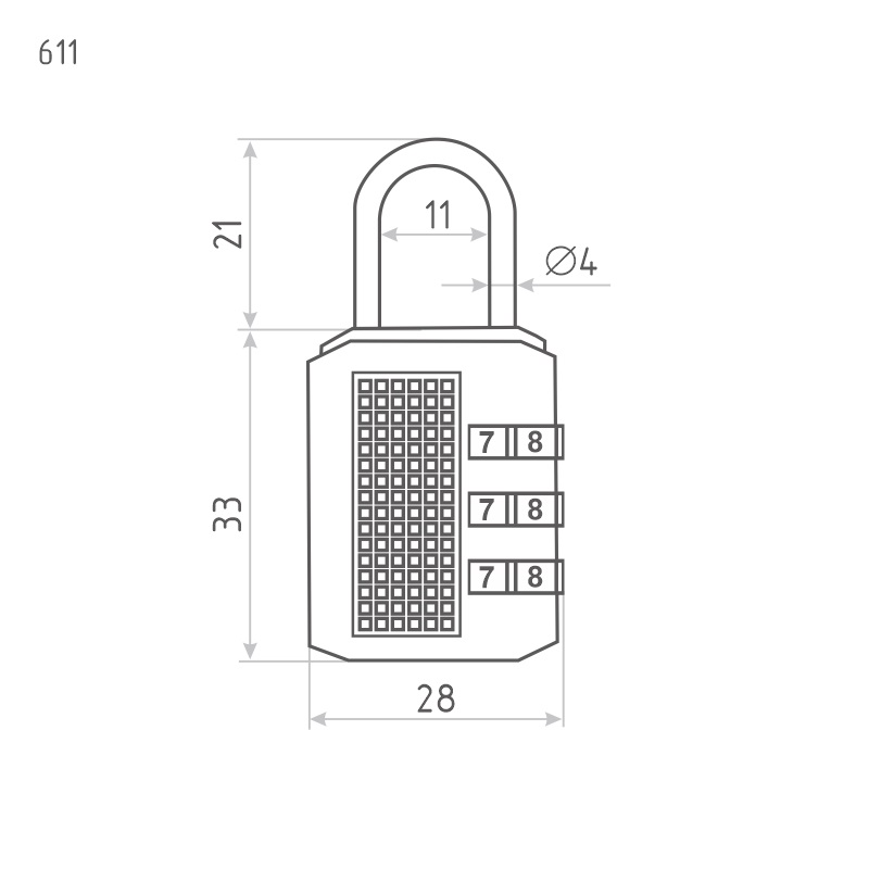 Навесной кодовый замок Нора-М 611 черный НОРА-М - детальное фото