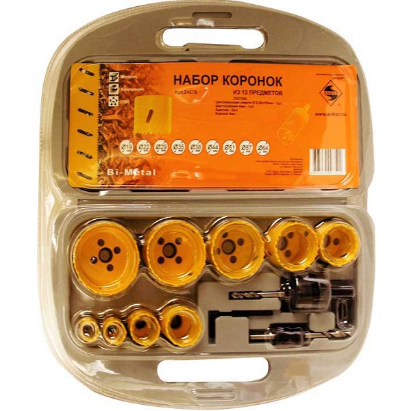 Набор коронок биметаллических ЭНКОР Bi-Metal 13 предметов