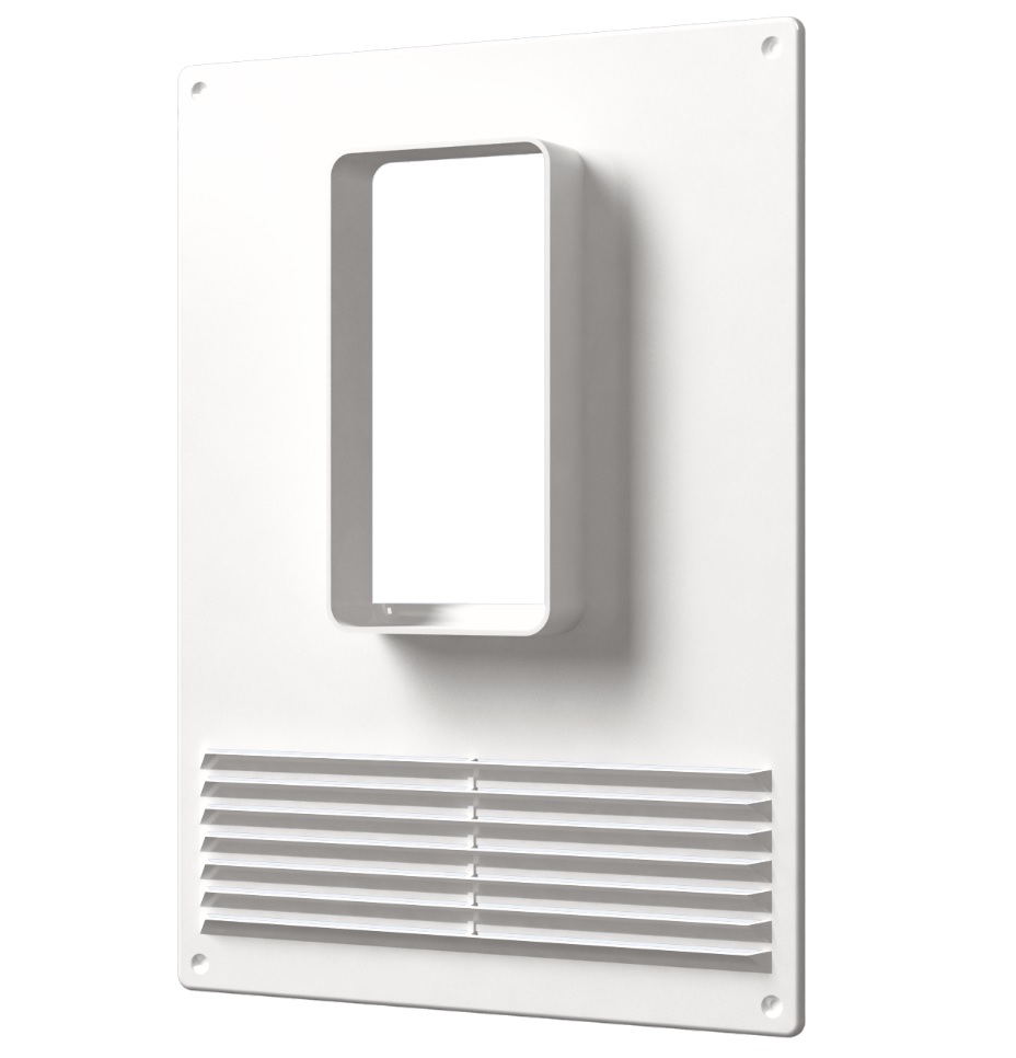 Площадка торцевая ЭРА вертикальная пластиковая с решеткой 180х250 фланец 60х120 612ПТВР