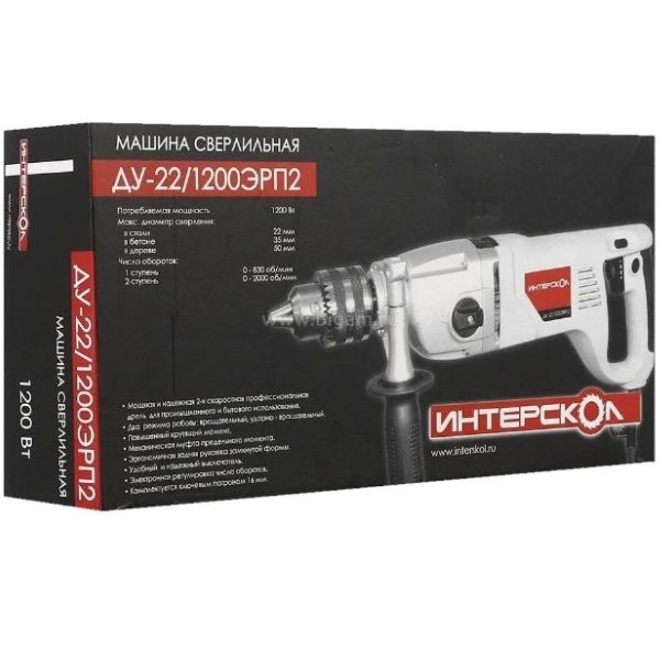 Дрель ударная Интерскол ДУ-22/1200ЭРП2 Интерскол 330.1.0.00 фото, характеристики, цена
