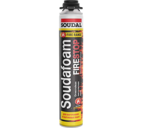 Пена бытовая SOUDOFOAM FIRESTOP огнестойкая 750мл SOUDAL 199061 - детальное фото
