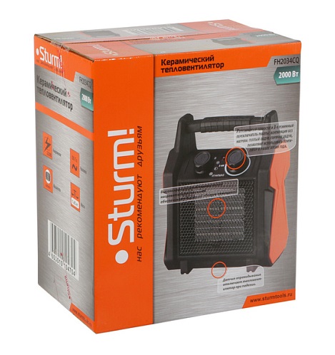 Тепловентилятор керамический Sturm! FH2034CQ защита от перегрева, датчик опрокидывания
