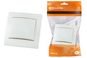 Выключатель одноклавишный TDM 10А белый "Таймыр"