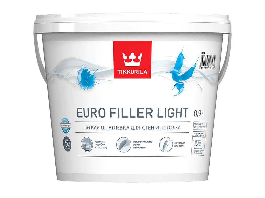 Шпатлевка легкая EURO FILLER LIGHT Tikkurila KTA 0,9л