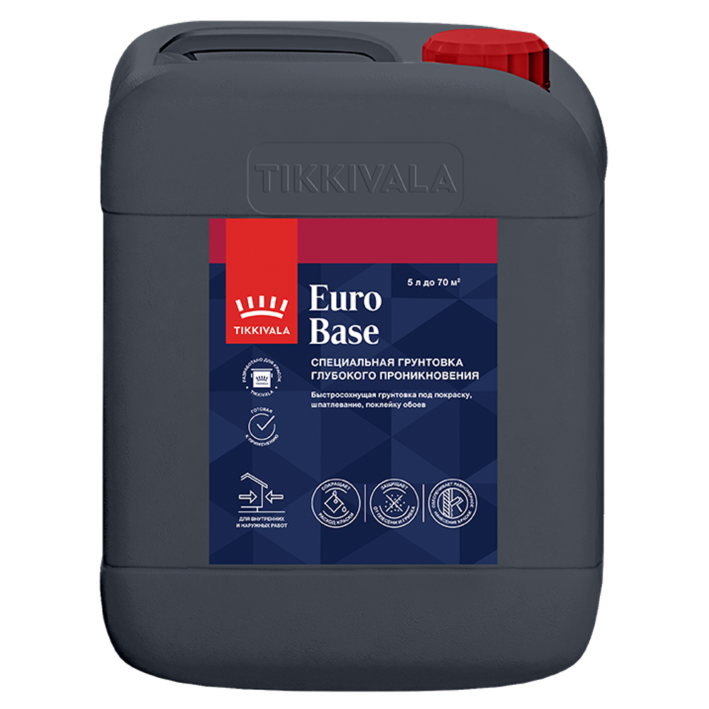 Грунтовка глубокого проникновения быстросохнущая TIKKIVALA EURO BASE 5 л Tikkurila RU — купить с доставкой по выгодной цене