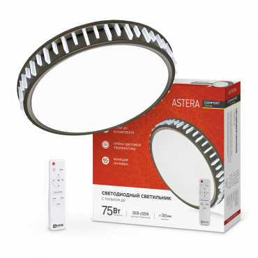 Светильник светодиодный IN HOME COMFORT ASTERA 75Вт 230В 3000-6500K 6000Лм 500x90мм с пультом ДУ