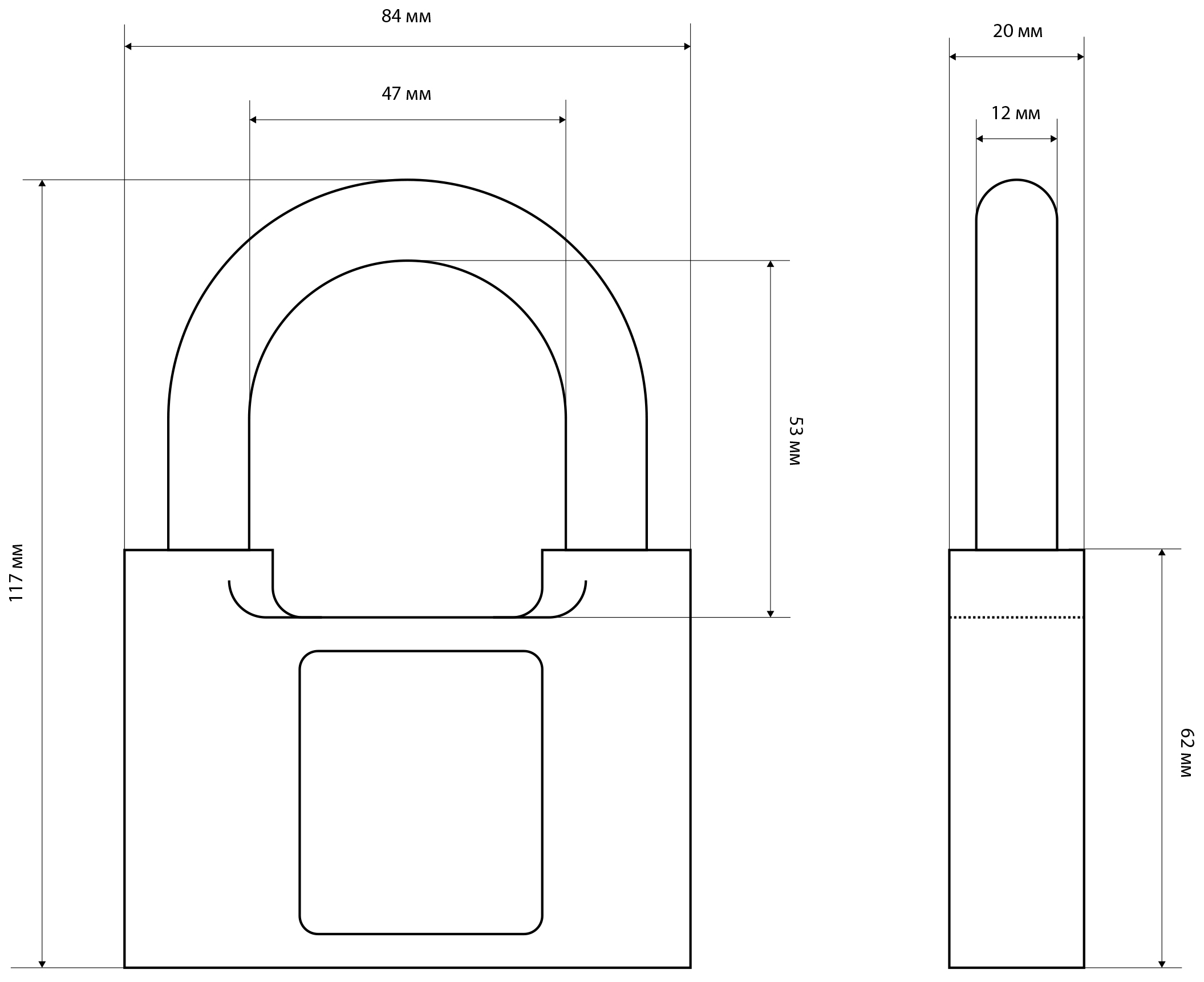 Навесной замок АЛЛЮР СТАНДАРТ Россия ВС-1.03С d12мм АЛЛЮР - детальное фото