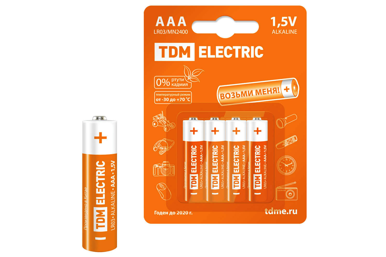 Элемент питания TDM LR03 AAA Alkaline 1,5V BP-4(4шт) TDM SQ1702-0006 - детальное фото