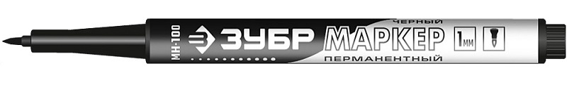 Маркер перманентный ЗУБР МП-100 черный, 1мм, заостренный