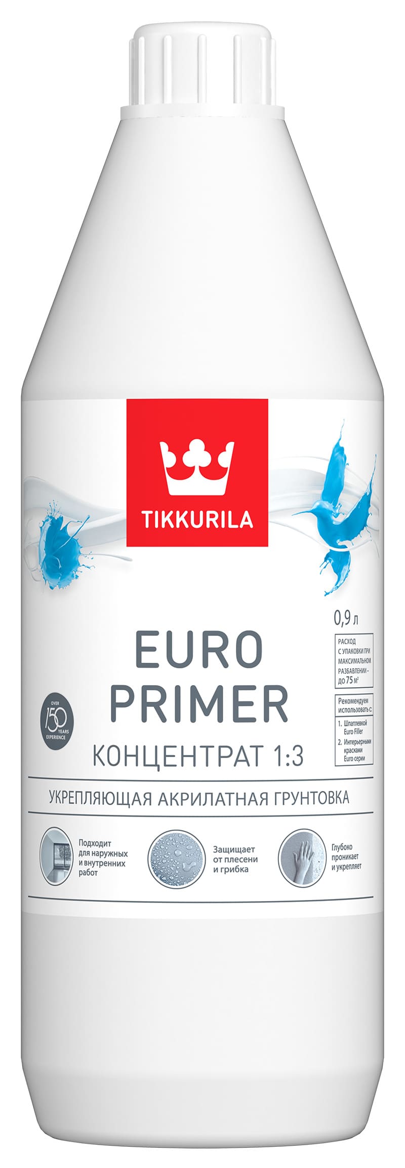 Грунтовка EURO PRIMER Tikkurila 0,9л (не замораживать, до +5) Tikkurila RU — купить с доставкой по выгодной цене