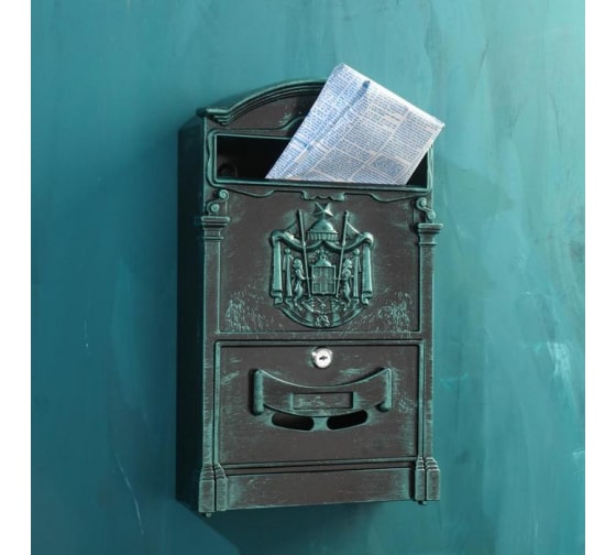 Ящик почтовый АЛЛЮР №4010В зелёная патина АЛЛЮР - детальное фото