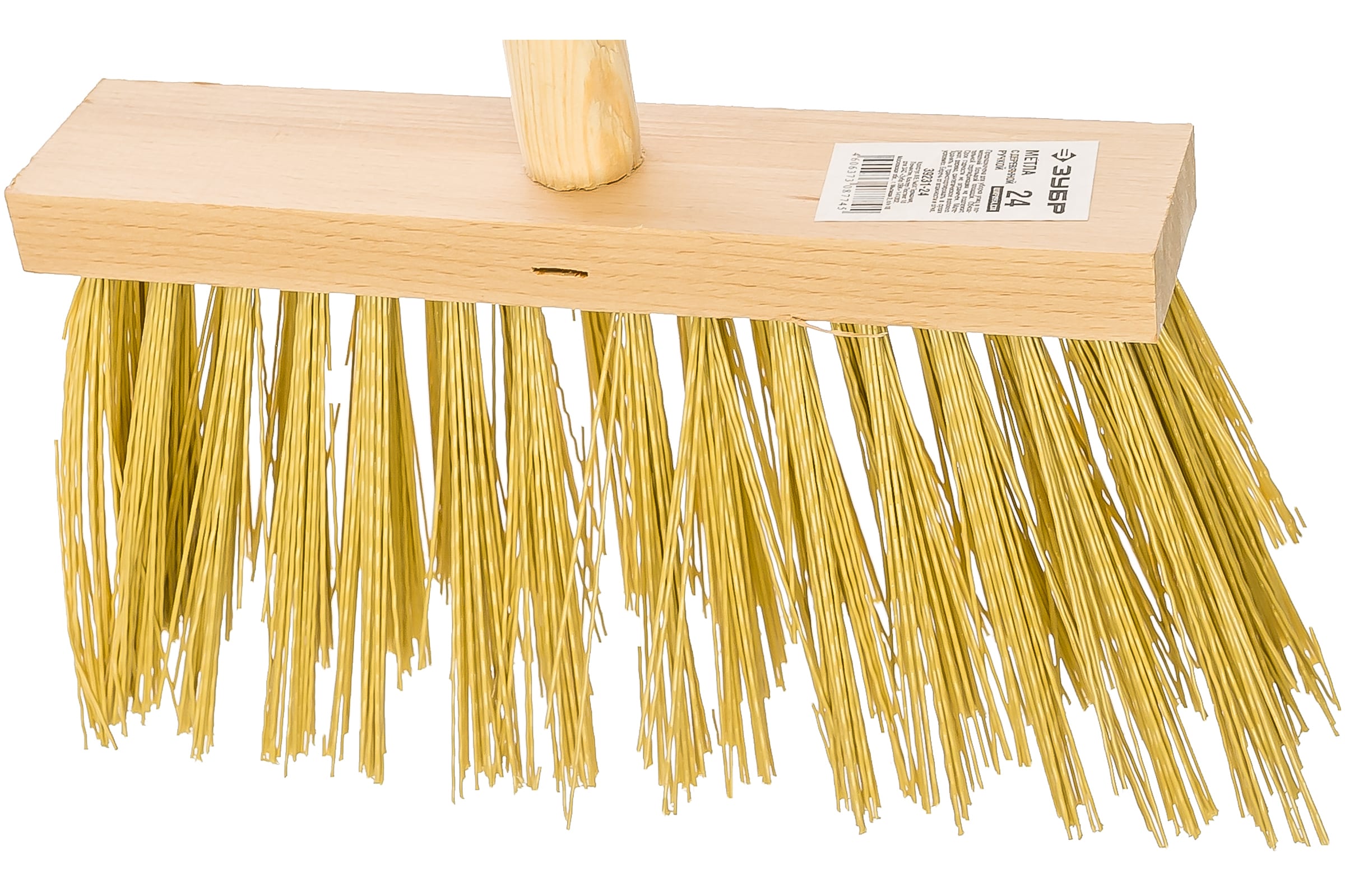 Метла ПЭТ ЗУБР 120см, 24см с деревянной ручкой