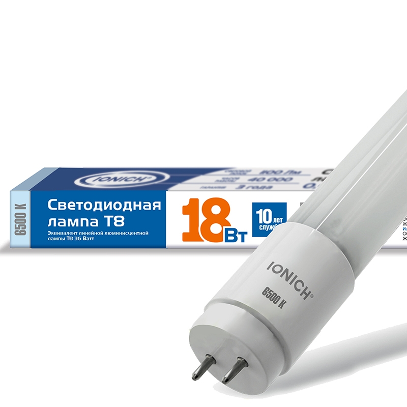 Лампа светодиодная IONICH трубчатая ILED-SMD2835-T81200-18Вт-2100Лм-230В-6500К-G13