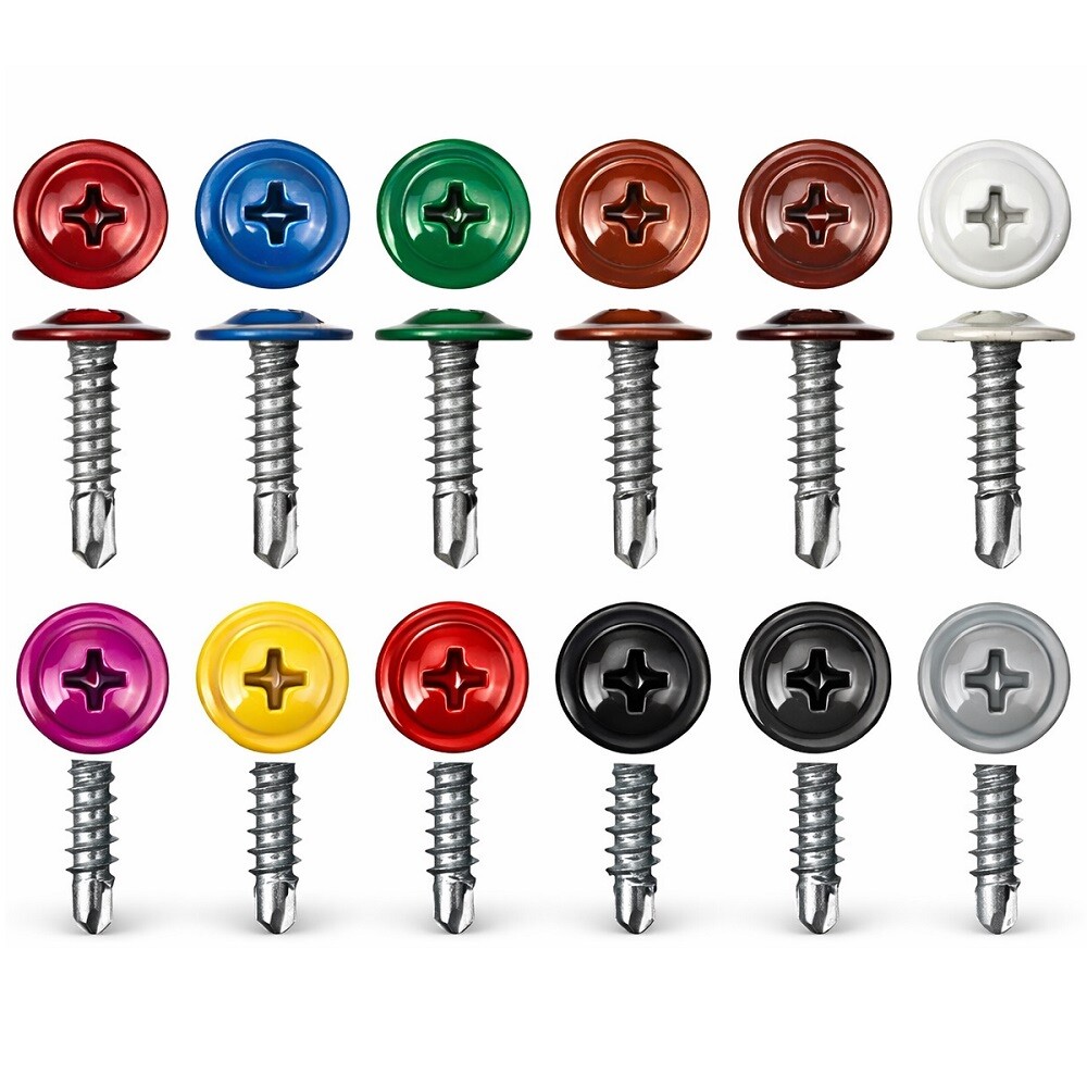 Саморез с пресс-шайбой 4,2х19 Сверло RAL 5005 (сигнальный синий) УТ000016316 - детальное фото товара