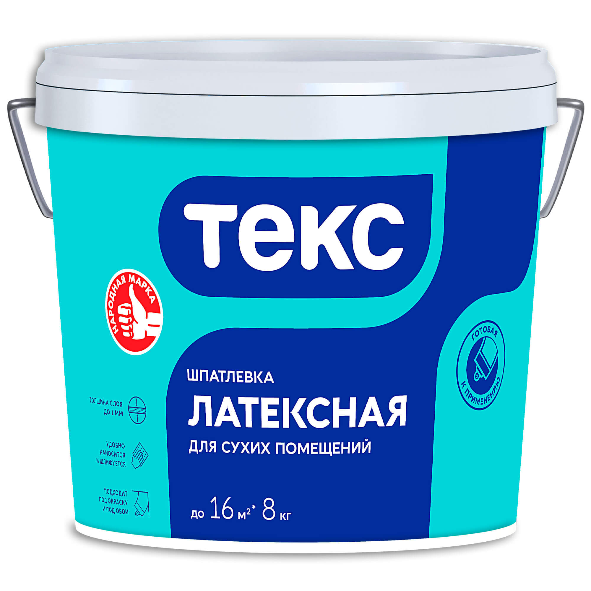 Шпатлевка Латексная для сухих помещений ПРОФИ ТЕКС 8кг