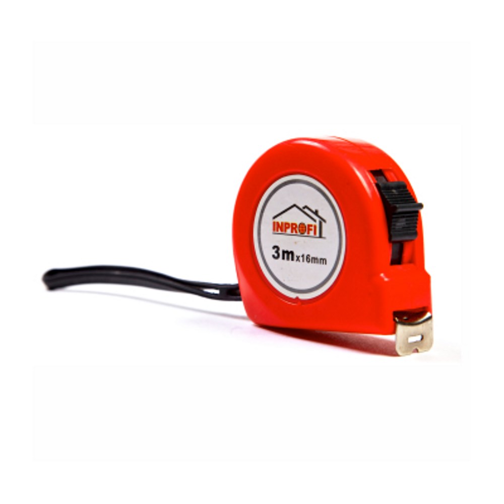 Рулетка INPROFI фиксатор (3 м*16 мм) в пластиковом корпусе