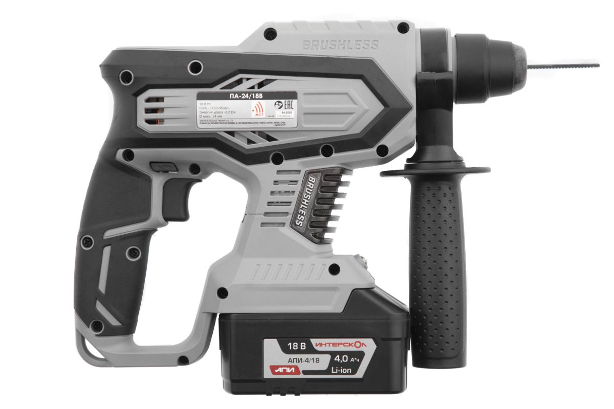 Перфоратор Интерскол ПА-24/18В аккумуляторный 1 аккумулятор и з\у в кейсе  Интерскол 579.4.1.70 фото {~count~}