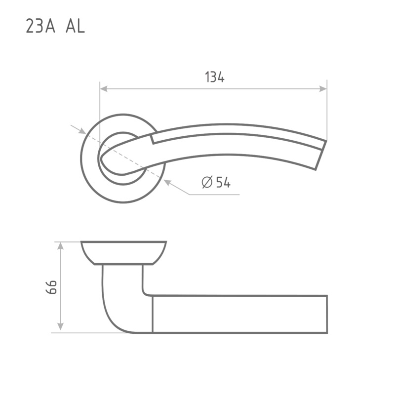 Ручка дверная Нора-М AL 23А AL черный