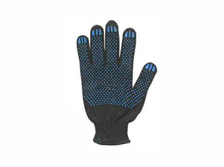 Перчатки 5Н с ПВХ покрытие "Точка" черные, класс 10