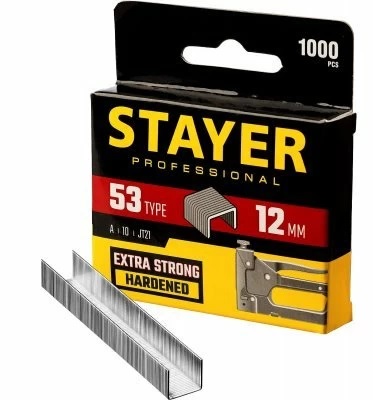 Скобы для степлера STAYER 12мм, узкие тип 53, 1000шт