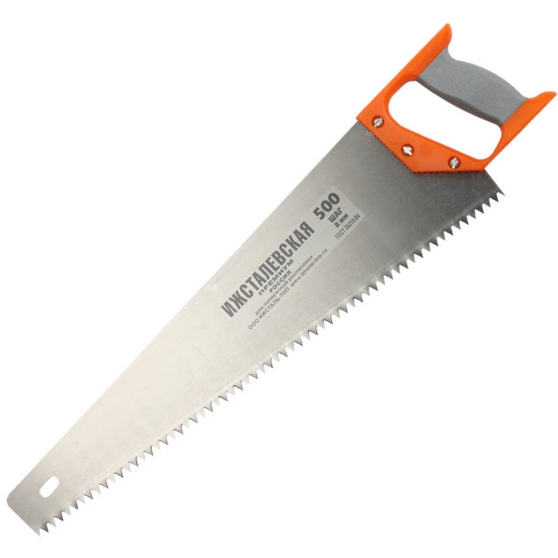 Ножовка по дереву ИЖ ПРЕМИУМ 500мм с двухкомпонентной пластиковой рукояткой, шаг 8мм