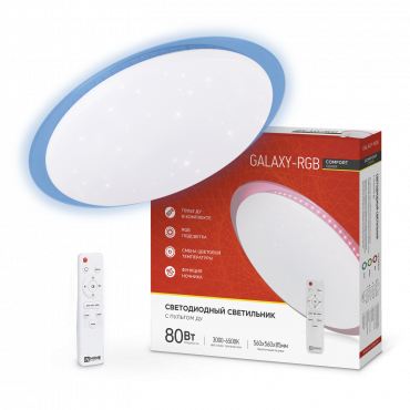 Светильник светодиодный IN HOME COMFORT GALAXY-RGB 80Вт 230В 3000-6500K 6000Лм 600x85мм с пультом ДУ