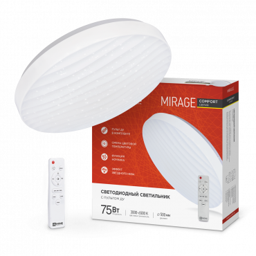 Светильник светодиодный IN HOME COMFORT MIRAGE 75Вт 230В 3000-6500K 6000Лм 500x105мм с пультом ДУ