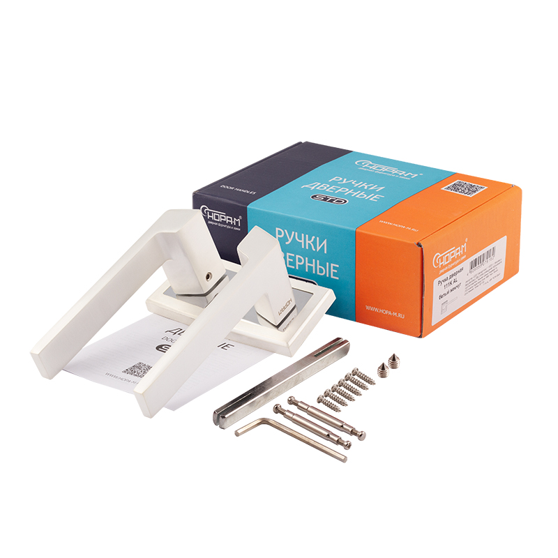 Ручка дверная Нора-М 111К AL белый жемчуг