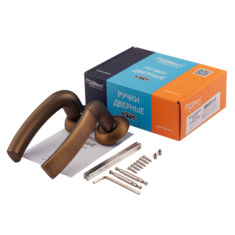 Ручка дверная Нора-М AL 23А AL матовый кофе