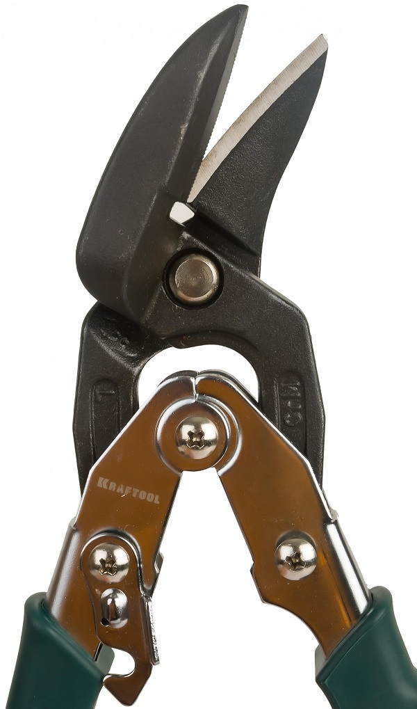 Ножницы по металлу KRAFTOOL BULLDOG 260мм прямые/левые, проходные с двойной рычажной передачей
