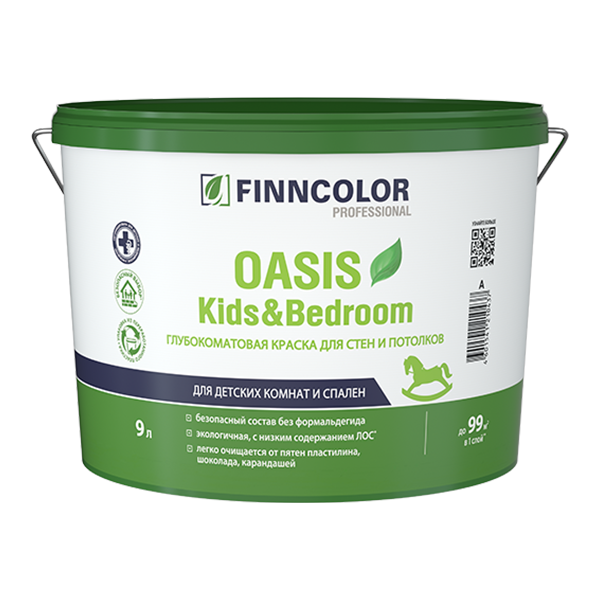 Краска интерьерная FINNCOLOR OASIS Kids&Bedroom A матовая 9л FINNCOLOR 700014310 - фото детальное