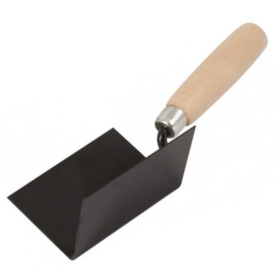 Кельма для внутренних углов (80*60*60 мм) с деревянной рукояткой