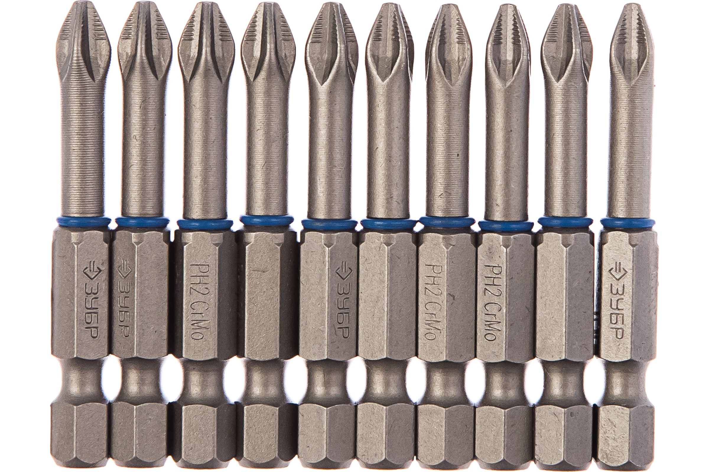 Биты ЗУБР ЭКСПЕРТ PH2x50мм, хвостовик E 1/4" торсионные 10шт