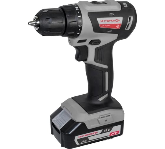 Дрель-шуруповерт Интерскол аккумуляторная бесщеточная ДА-10/18В МиниМАКС Li-ion АПИ (кейс, 2 аккум. 2,5Ач, ЗУ)