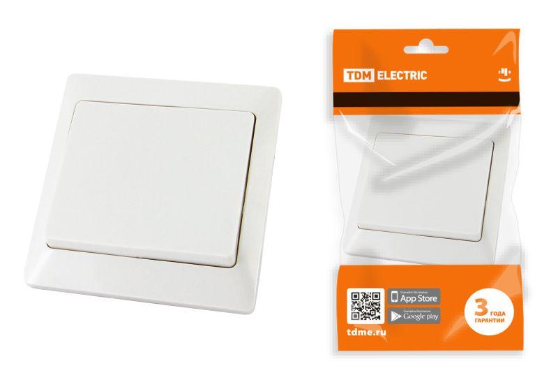 Выключатель TDM одноклавишный 10А белый серия "Ильмень"