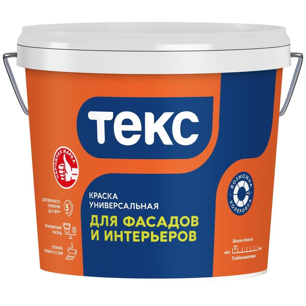 Краска для ФАСАДОВ И ИНТЕРЬЕРОВ ТЕКС VVA 1,2кг/0,8л  700009441 - фото детальное