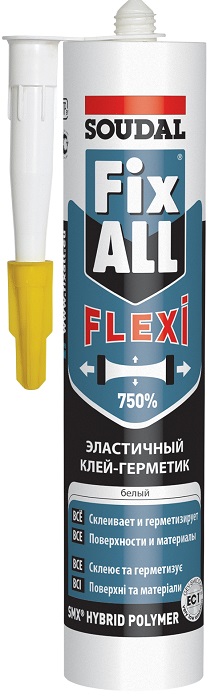 Герметик Клей-герметик полимерный SOUDAL FIX ALL FLEXI эластичный белый 290мл SOUDAL 117383 - фото, характеристики, применение