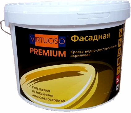 Краска фасадная водно-дисперсионная акриловая "Virtuoso Premium", 7кг VIRTUOSO 00000001035 - фото детальное