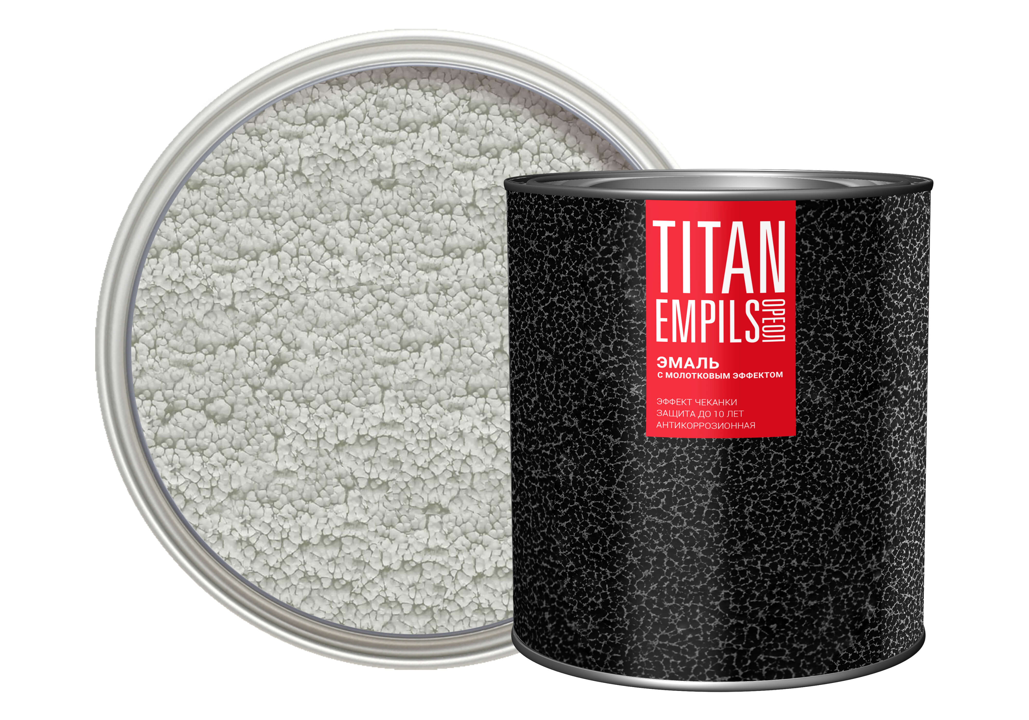 Эмаль с молотковым эффектом алкидно-стирольная ОРЕОЛ TITAN серебристая 2.5 кг EMPILS 77643 - фото детальное