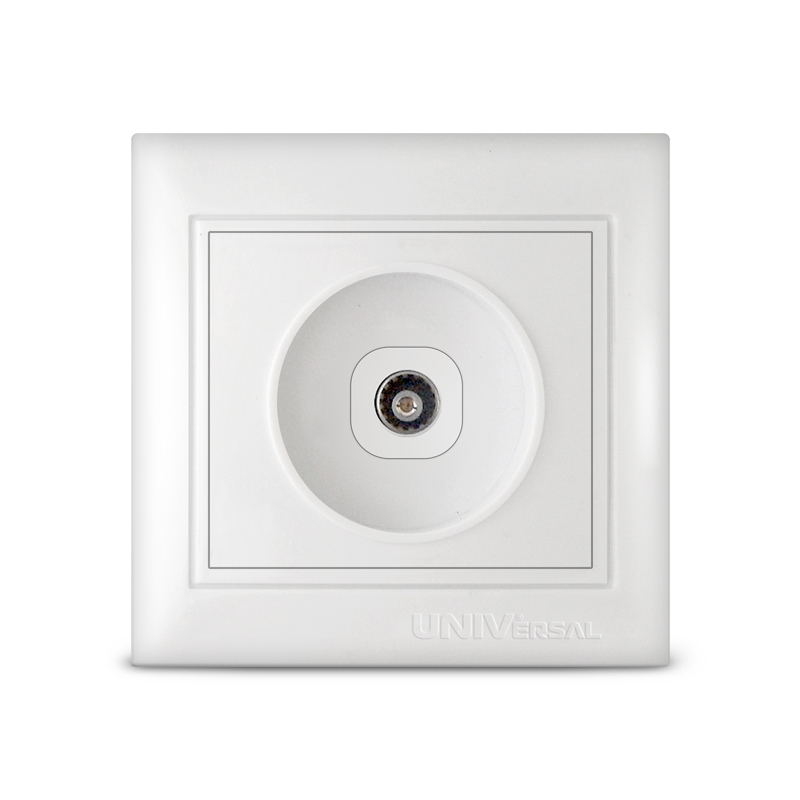 Розетка телевизионная одноместная "UNIVersal" серия "Севиль", с/у, 75Ом, белая (еврослот)