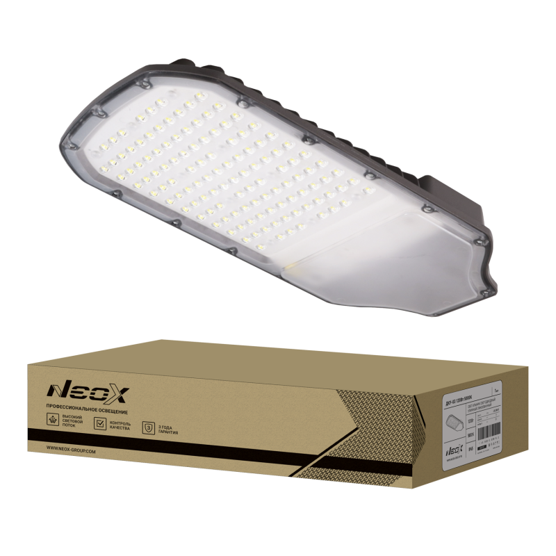 Светильник уличный IN HOME светодиодный ДКУ-03 120Вт 230В 5000К 16800Лм 140Лм/Вт линзованный IP65 NEOX