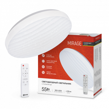 Светильник светодиодный IN HOME COMFORT MIRAGE 55Вт 230В 3000-6500K 4400Лм 400x70мм с пультом ДУ
