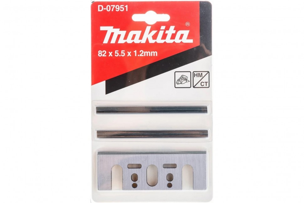 Нож для рубанка Makita D-07951 82мм твердосплавный 2шт (пластина+лезвие) для 190119021923 НKP08000810 