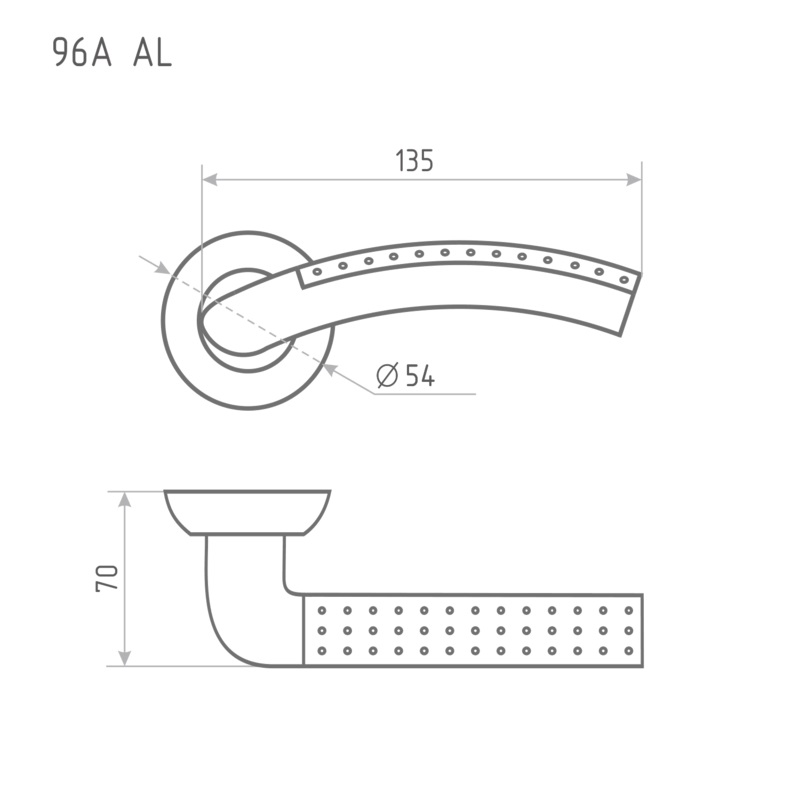 Ручка дверная Нора-М AL 96А AL матовое золото